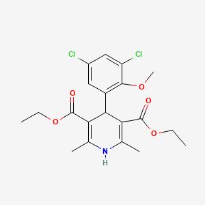 molecular formula C20H23Cl2NO5 B5977646 diethyl 4-(3,5-dichloro-2-methoxyphenyl)-2,6-dimethyl-1,4-dihydro-3,5-pyridinedicarboxylate 