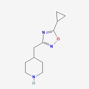 molecular formula C11H17N3O B597765 5-Ciclopropil-3-(piperidin-4-ilmetil)-1,2,4-oxadiazol CAS No. 1210470-78-2