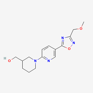 molecular formula C15H20N4O3 B5977652 (1-{5-[3-(methoxymethyl)-1,2,4-oxadiazol-5-yl]-2-pyridinyl}-3-piperidinyl)methanol 