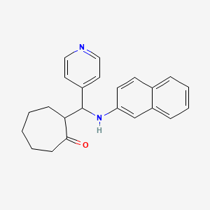 molecular formula C23H24N2O B5977660 2-[(2-naphthylamino)(4-pyridinyl)methyl]cycloheptanone 