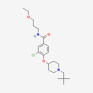 molecular formula C22H35ClN2O3 B5977696 3-chloro-4-{[1-(2,2-dimethylpropyl)-4-piperidinyl]oxy}-N-(3-ethoxypropyl)benzamide 