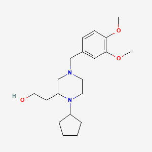 2-[1-cyclopentyl-4-(3,4-dimethoxybenzyl)-2-piperazinyl]ethanol