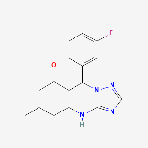 molecular formula C16H15FN4O B5977698 9-(3-fluorophenyl)-6-methyl-5,6,7,9-tetrahydro[1,2,4]triazolo[5,1-b]quinazolin-8(4H)-one 