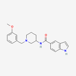 molecular formula C22H25N3O2 B5977699 N-[1-(3-methoxybenzyl)-3-piperidinyl]-1H-indole-5-carboxamide 