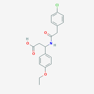 molecular formula C19H20ClNO4 B5977702 3-{[(4-chlorophenyl)acetyl]amino}-3-(4-ethoxyphenyl)propanoic acid 