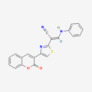 molecular formula C21H13N3O2S B5977722 3-anilino-2-[4-(2-oxo-2H-chromen-3-yl)-1,3-thiazol-2-yl]acrylonitrile 