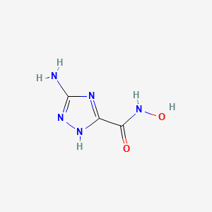 molecular formula C3H5N5O2 B597773 5-amino-N-hydroxy-1H-1,2,4-triazole-3-carboxamide CAS No. 199292-01-8