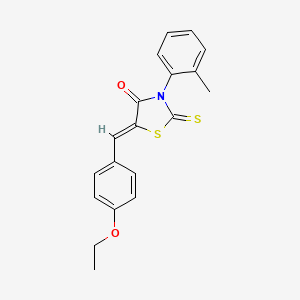 molecular formula C19H17NO2S2 B5977766 5-(4-ethoxybenzylidene)-3-(2-methylphenyl)-2-thioxo-1,3-thiazolidin-4-one 