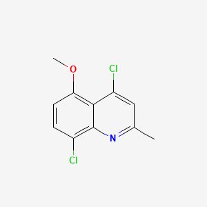 molecular formula C11H9Cl2NO B597777 4,8-Dichloro-5-methoxy-2-methylquinoline CAS No. 1206-61-7
