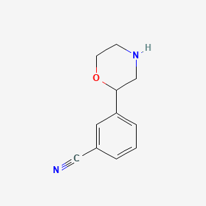 molecular formula C11H12N2O B597778 3-(Morpholin-2-yl)benzonitrile CAS No. 1211583-80-0