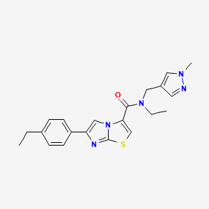 molecular formula C21H23N5OS B5977780 N-ethyl-6-(4-ethylphenyl)-N-[(1-methyl-1H-pyrazol-4-yl)methyl]imidazo[2,1-b][1,3]thiazole-3-carboxamide 