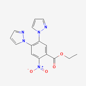 molecular formula C15H13N5O4 B597779 Ethyl 2-Nitro-4,5-di(1-pyrazolyl)benzoate CAS No. 1256633-25-6