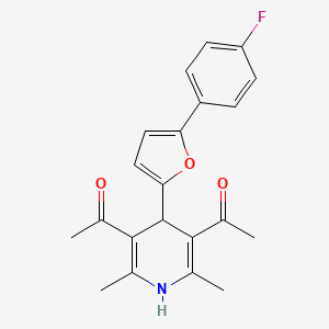 1,1'-{4-[5-(4-fluorophenyl)-2-furyl]-2,6-dimethyl-1,4-dihydropyridine-3,5-diyl}diethanone
