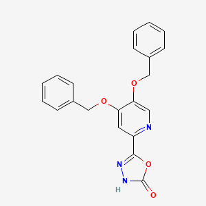 molecular formula C21H17N3O4 B597780 5-(4,5-bis(benzyloxy)pyridin-2-yl)-1,3,4-oxadiazol-2(5H)-one CAS No. 1229937-09-0