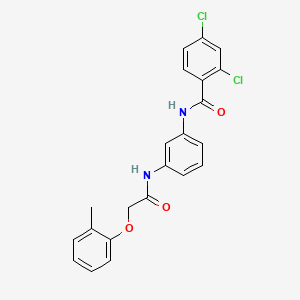 molecular formula C22H18Cl2N2O3 B5977831 2,4-dichloro-N-(3-{[(2-methylphenoxy)acetyl]amino}phenyl)benzamide 