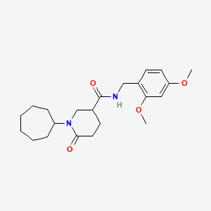 molecular formula C22H32N2O4 B5977844 1-cycloheptyl-N-(2,4-dimethoxybenzyl)-6-oxo-3-piperidinecarboxamide 