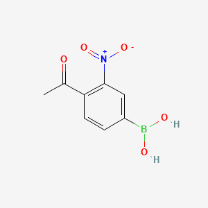 molecular formula C8H8BNO5 B597785 4-Acetyl-3-nitrophenylboronic acid CAS No. 1256345-63-7