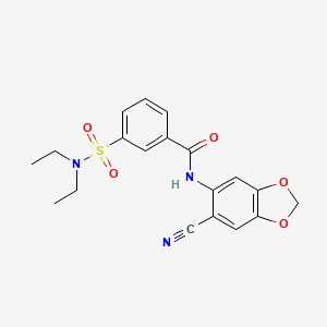 molecular formula C19H19N3O5S B5977864 N-(6-cyano-1,3-benzodioxol-5-yl)-3-[(diethylamino)sulfonyl]benzamide 