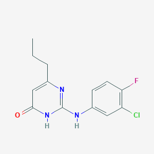 molecular formula C13H13ClFN3O B5977870 2-[(3-chloro-4-fluorophenyl)amino]-6-propyl-4(3H)-pyrimidinone 