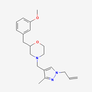 molecular formula C20H27N3O2 B5977887 4-[(1-allyl-3-methyl-1H-pyrazol-4-yl)methyl]-2-(3-methoxybenzyl)morpholine 