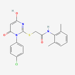 molecular formula C20H18ClN3O3S B5977892 2-{[1-(4-chlorophenyl)-4-hydroxy-6-oxo-1,6-dihydro-2-pyrimidinyl]thio}-N-(2,6-dimethylphenyl)acetamide 