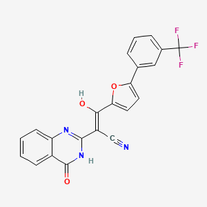 molecular formula C22H12F3N3O3 B5977898 3-hydroxy-2-(4-oxo-3,4-dihydro-2-quinazolinyl)-3-{5-[3-(trifluoromethyl)phenyl]-2-furyl}acrylonitrile 