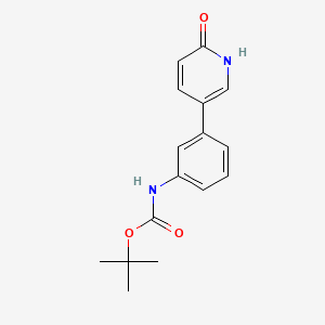 molecular formula C16H18N2O3 B597793 叔丁基(3-(6-羟基吡啶-3-基)苯基)氨基甲酸酯 CAS No. 1261974-19-9