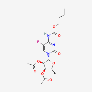 B597797 [(2R,3R,4R,5R)-4-acetyloxy-5-[4-(butoxycarbonylamino)-5-fluoro-2-oxopyrimidin-1-yl]-2-methyloxolan-3-yl] acetate CAS No. 162204-19-5