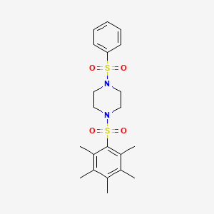 molecular formula C21H28N2O4S2 B5977993 1-[(pentamethylphenyl)sulfonyl]-4-(phenylsulfonyl)piperazine 