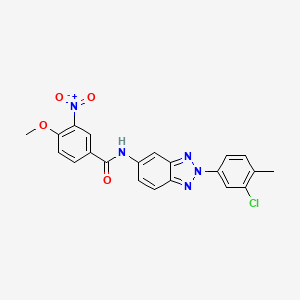 molecular formula C21H16ClN5O4 B5978010 N-[2-(3-chloro-4-methylphenyl)-2H-1,2,3-benzotriazol-5-yl]-4-methoxy-3-nitrobenzamide 