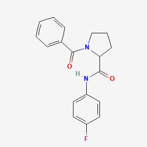 molecular formula C18H17FN2O2 B5978032 1-benzoyl-N-(4-fluorophenyl)prolinamide 