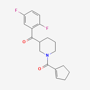 molecular formula C18H19F2NO2 B5978039 [1-(1-cyclopenten-1-ylcarbonyl)-3-piperidinyl](2,5-difluorophenyl)methanone 