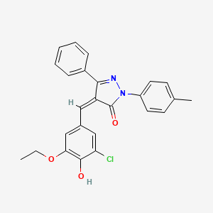 molecular formula C25H21ClN2O3 B5978045 4-(3-chloro-5-ethoxy-4-hydroxybenzylidene)-2-(4-methylphenyl)-5-phenyl-2,4-dihydro-3H-pyrazol-3-one 
