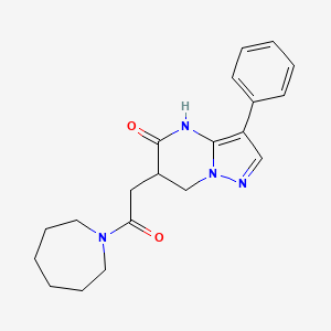 molecular formula C20H24N4O2 B5978048 6-[2-(1-azepanyl)-2-oxoethyl]-3-phenyl-6,7-dihydropyrazolo[1,5-a]pyrimidin-5(4H)-one 