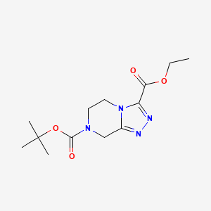 molecular formula C13H20N4O4 B597809 7-tert-butyl 3-ethyl 5,6-dihydro-[1,2,4]triazolo[4,3-a]pyrazine-3,7(8H)-dicarboxylate CAS No. 1215852-11-1