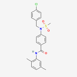 molecular formula C23H23ClN2O3S B5978112 4-[(4-chlorobenzyl)(methylsulfonyl)amino]-N-(2,5-dimethylphenyl)benzamide 