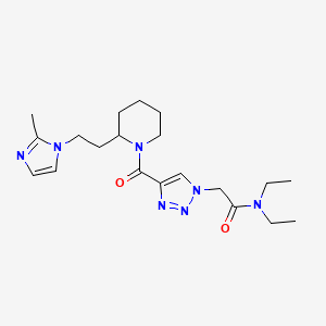 molecular formula C20H31N7O2 B5978127 N,N-diethyl-2-[4-({2-[2-(2-methyl-1H-imidazol-1-yl)ethyl]-1-piperidinyl}carbonyl)-1H-1,2,3-triazol-1-yl]acetamide 