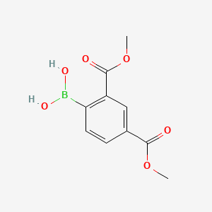 molecular formula C10H11BO6 B597813 (2,4-Bis(methoxycarbonyl)phenyl)boronic acid CAS No. 1256354-98-9