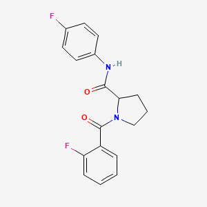 molecular formula C18H16F2N2O2 B5978134 1-(2-fluorobenzoyl)-N-(4-fluorophenyl)prolinamide 