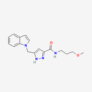 5-(1H-indol-1-ylmethyl)-N-(3-methoxypropyl)-1H-pyrazole-3-carboxamide