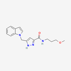 molecular formula C17H20N4O2 B5978153 5-(indol-1-ylmethyl)-N-(3-methoxypropyl)-1H-pyrazole-3-carboxamide 