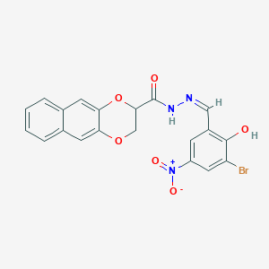 N'-[(Z)-(3-bromo-2-hydroxy-5-nitrophenyl)methylidene]-2,3-dihydronaphtho[2,3-b][1,4]dioxine-2-carbohydrazide