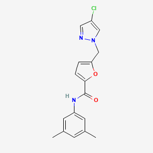 molecular formula C17H16ClN3O2 B5978185 5-[(4-chloro-1H-pyrazol-1-yl)methyl]-N-(3,5-dimethylphenyl)-2-furamide 