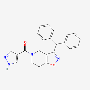 molecular formula C23H20N4O2 B5978191 3-(diphenylmethyl)-5-(1H-pyrazol-4-ylcarbonyl)-4,5,6,7-tetrahydroisoxazolo[4,5-c]pyridine 