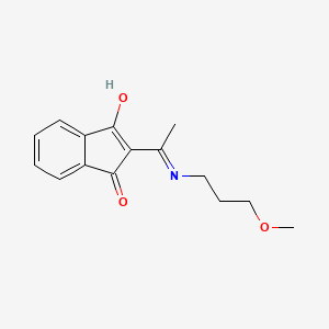 molecular formula C15H17NO3 B5978210 2-{1-[(3-methoxypropyl)amino]ethylidene}-1H-indene-1,3(2H)-dione 