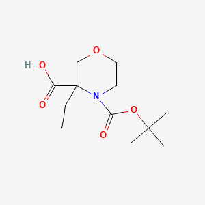 molecular formula C12H21NO5 B597824 N-Boc-3-ethylmorpholine-3-carboxylic Acid CAS No. 1205749-44-5