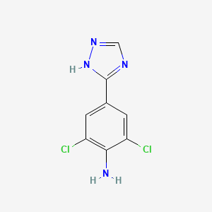 molecular formula C8H6Cl2N4 B597825 2,6-二氯-4-(1H-1,2,4-三唑-5-基)苯胺 CAS No. 1337882-44-6