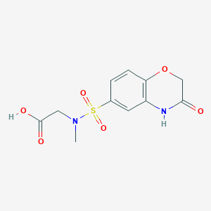 molecular formula C11H12N2O6S B5978272 N-methyl-N-[(3-oxo-3,4-dihydro-2H-1,4-benzoxazin-6-yl)sulfonyl]glycine 