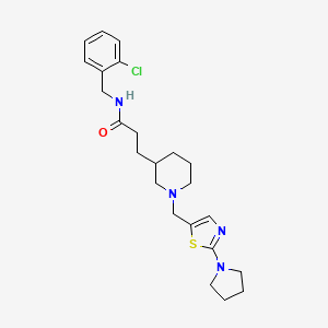 molecular formula C23H31ClN4OS B5978277 N-(2-chlorobenzyl)-3-(1-{[2-(1-pyrrolidinyl)-1,3-thiazol-5-yl]methyl}-3-piperidinyl)propanamide 
