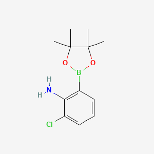 molecular formula C12H17BClNO2 B597828 2-Chloro-6-(4,4,5,5-tetramethyl-1,3,2-dioxaborolan-2-yl)aniline CAS No. 1309982-17-9